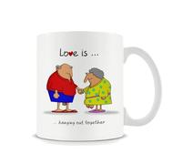 Love is ... Hanging Out Together, Gag Gifts for Men Women Adults, Hilarious Gift,11oz White Ceramic Mug.