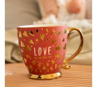 Love is in The Air Ceramic Mug 400ml Romantic Gold Finish Coffee Cup, Assorted Modern Designs, Glossy Gift Mug for Tea or Hot Drinks, Stylish Home or Office Use (Sunset Rose)