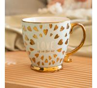 Love Is In The Air Ceramic Mugs with Gold Finish 400ml in Assorted Designs