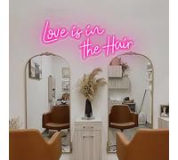 Love is in The Hair Neon Sign,Custom Business Signs, Hair Studio Beauty Room Light Signs for Beauty Salon