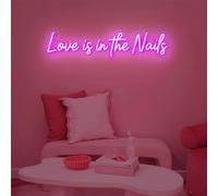 Love is in the Nails Neon Sign,Dimmable Neon Sign for Home Shop Spa Beauty Nails Cosmetic Salon Wall Decor,Nail Room Decor Acessory,USB Powered