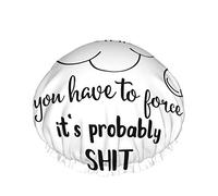 Love Is Like A Fart Shower Cap,Funny Quote Love Is Like A Fart If You Have To Force It It's Probably Shit Waterproof Double Layer Bath Caps Perfect For All Hair Lengths And Thicknesses