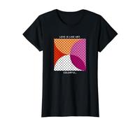 Love is Like Art Colorful - LGBTQ Lesbian Pride Geometry Value Graphic T-Shirt, Women, Black, S