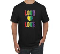 Love is Love Cute Rainbow LGBTQ Gay LGBT Pride T Shirt Black 3XL