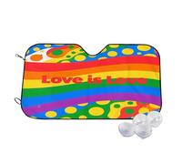 Love is Love Dots LGBT Wind Sun Shade for Car Sun Visor Foldable Vehicle Sunshade 27.5×51.2 Inch
