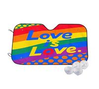 Love is Love LGBT Wind Sun Shade for Car Sun Visor Foldable Vehicle Sunshade 27.5×51.2 Inch
