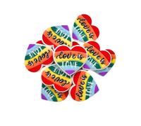 Love is Love Rainbow Heart Silicone Focal Bead | 12 Pack Gay Pride for Freshie Hangers Beaded Pens 2.6 cm Wholesale Bulk Keychain Letters, 2.6cm x 2.4cm
