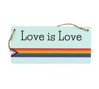 Love is Love: Rainbow Plywood Hanging Sign - Inclusive Home and Workplace Décor, LGBTQ+ Classroom