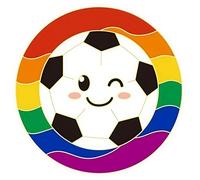 Love Is Love Rainbow Soccer Lapel Pin LGBT Pride Football Equality Support Brooch Gift (A)
