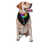 Love is Love Rainbow Sunflower Spring Dog Bandanas Boy Bulk Puppy Kerchief Adjustable Soft Triangle Bibs Accessories for Small Medium Large Dogs Cats White