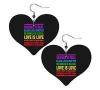 Love Is Love Women'S Rights Are Rights Leather Earrings For Women Dangle Earring Drop Heart Pendant With Hook Gifts For Adult Girl