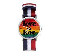 Love is Love Wrist Watches for Men Women Casual Braided Strap Easy Reader for Work Workout