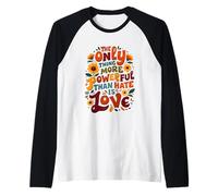 Love is More Powerful Retro Floral Design Raglan Baseball Tee