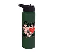 Love is My Superpower Heart Stainless Steel Insulated Water Bottle