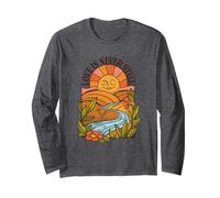 Love is Never Still - Vintage 70s Sun River Nature Art Long Sleeve T-Shirt