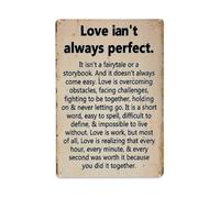 Love Is Not Perfect It Is Work Together Forever Facing Challenges Holding On Vintage Tin Sign Retro Metal Wall Decor Metal Poster, Home Bar Garage Farmhouse Cafe Wall Art Decoration 8x12Inches