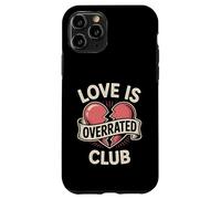 Love Is Overrated Club Retro Broken Heart Anti Valentine Case for iPhone 11 Pro