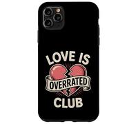 Love Is Overrated Club Retro Broken Heart Anti Valentine Case for iPhone 11 Pro Max