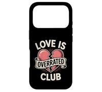 Love Is Overrated Club Retro Broken Heart Anti Valentine Case for iPhone 17 Pro