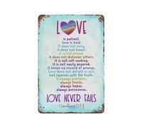 Love is Patient Kind Poster Rainbow Pride Vintage Tin Sign for Office Home Classroom Decor Gifts Best Birthday Thanksgiving 8x12 inch Inch