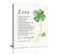 Love Is Patient Wall Art Christian Pictures Wall Decor Corinthians 13:4-8 Canvas Print Inspirational Decorations Painting Artwork Office Home Decor For Bathroom Bedroom Dining Living Room 12"x16"