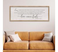 Love is Patient Wall Art Decor 40"x15" Bible Verse 1 Corinthians 13 (Wood)