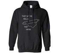 LOVE IS PERFECT Novelty Cooking They See Me Rollin Pastry Pun They Hatin Chef Joke Long Sleeve Hoody Sweatershirt Pullover for Men Unisex Hoodie Black XXXL