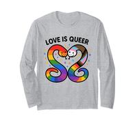Love Is Queer Rainbow Snake LGBTQ+ Trans Pride Design Long Sleeve T-Shirt