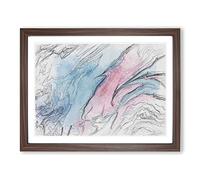 Love Is Strong In Abstract Modern Art Framed Wall Art Print, Ready to Hang Picture for Living Room Bedroom Home Office Décor, Walnut A2 (64 x 46 cm)
