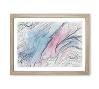 Love Is Strong In Abstract Modern Art Framed Wall Art Print, Ready to Hang Picture for Living Room Bedroom Home Office Décor, Oak A4 (34 x 25 cm)