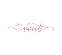 Love is Sweet Modern Calligraphy Brush Lettering Inscription Wall Stickers Paster Paper 32.4x162.9cm Do not Damage The Wall Surface Pink