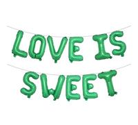 Love is Sweet Multicolor Glitter Bunting Balloon Banner Perfect for Wedding Engagement Anniversary Bridal Shower Party Gift Decorations Backdrop Sign (LOVE IS SWEET Green)
