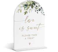 Love Is Sweet Sign for Dessert Table, Greenery Gold Bridal Shower Decorations, Wedding Signs for Ceremony and Reception, Wedding Table Decor, Engagement Party Desk Decor, Bachelorette Party Favors-33
