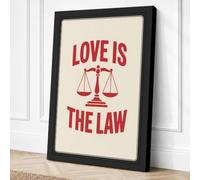 Love Is The Law Typography Canvas Wall Art Print 24x16 Inch