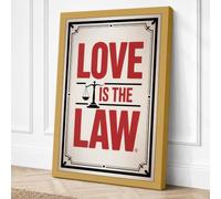 Love Is The Law Typography Canvas Wall Art Print 24x16 Inch (61 x 41 cm)