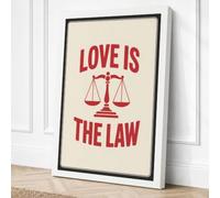 Love Is The Law Typography Canvas Wall Art Print 36x24 Inch (91 x 61 cm)