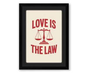 Love Is The Law Typography Framed Wall Art Print A1 (84.1×59.4cm) Black, Wall Decor for Living Room, Bedroom, Office & Home, Ready to Hang, Art Gift