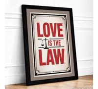 Love Is The Law Typography Framed Wall Art Print A3 Black