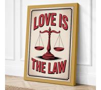 Love Is the Law Vintage Canvas Wall Art Print 24x16 Inch (61 x 41 cm)
