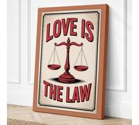 Love Is the Law Vintage Canvas Wall Art Print 30x20 Inch