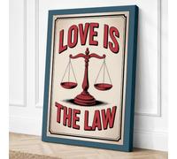 Love Is the Law Vintage Canvas Wall Art Print 36x24 Inch