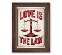 Love Is the Law Vintage Framed Wall Art Print A1 (84.1×59.4cm) Walnut, Wall Decor for Living Room, Bedroom, Office & Home, Ready to Hang, Art Gift