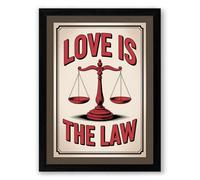 Love Is the Law Vintage Framed Wall Art Print A4 (29.7×21cm) Black, Wall Decor for Living Room, Bedroom, Office & Home, Ready to Hang, Art Gift