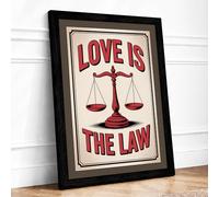 Love Is the Law Vintage Framed Wall Art Print A4 Black