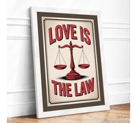 Love Is the Law Vintage Framed Wall Art Print A4 White