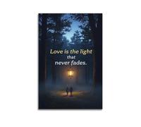 Love Is The Light That Never Fades Couple Path Lantern Wall Art, Eternal Love Decor Canvas Print for Bedroom And Living Room Artistic Wall Mural Modern Hanging Decor Poster12x18inch(30x45cm)