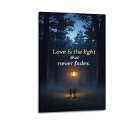 Love Is The Light That Never Fades Couple Path Lantern Wall Art, Eternal Love Decor Canvas Print for Bedroom And Living Room Artistic Wall Mural Modern Hanging Decor Poster20x30inch(50x75cm)
