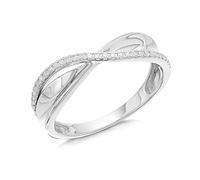 Love It! 9ct White Gold Diamond Kiss Ring - 10pts - D62355