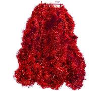 Love it Products Extra Thick and Lush Seasonal Holiday Tinsel Garland 7.62 meters (25 ft) Long. Perfect for Christmas, New Year's Eve, Birthdays, Parties, Festive Occasion & Events. Color: Red