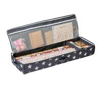 LOVE IT STORE IT Bag for Wrapping Paper Storage, High-Quality Wrapping Paper Organiser, with Compartments for Gift Ribbons, Grey with Stars, 90 x 30 x 12 cm